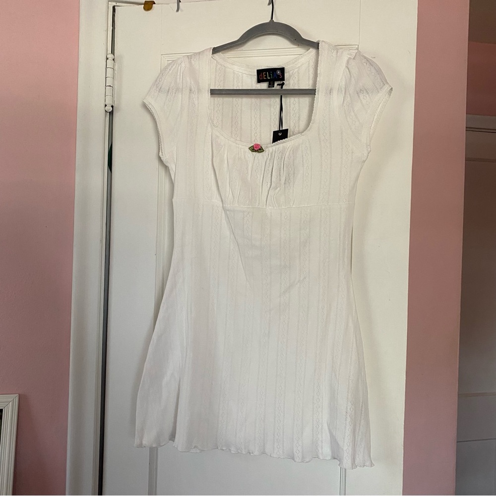 Delias cotton pointelle babydoll dress